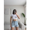Lazer Kesim Denim Şort