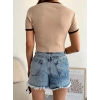 London Crop T-shirt-BEJ