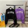Los Angeles Kanguru Cep Kapüşonlu Sweat-SİYAH