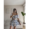 Madonna Crop & Etekli İkili Takım - MAVİ