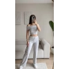 Madonna Crop & Pantolon Takım - GRİ