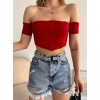 Madonna Yaka Biyeli Crop-KIRMIZI