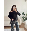 Madonna Yaka Şardonlu Kazak - SİYAH