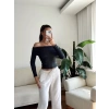 Madonna Yaka Yumoş Crop - ANTRASİT