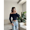 Madonna Yaka Yumoş Crop - LACİVERT