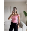 Tek Omuz Köprülü Crop - PUDRA