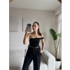 Madonna Yan Bağcıklı Crop - SİYAH