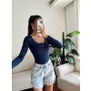 Marka Kare Yaka Bodysuit - LACİVERT