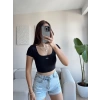 Marka Kare Yaka Crop - SİYAH