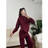 Modal Fermuar Sweat & Pantolon Takım - BORDO