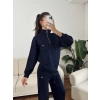 Modal Fermuar Sweat & Pantolon Takım - LACİVERT