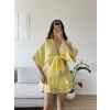 Müslin Kimono Etekli Takım - SARI