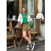 Official Unisex Parçalı Oversize T-shirt-YEŞİLBEYAZ