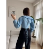 Omuz Açık Asimetrik Gömlek - BEBE MAVİSİ
