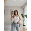Omuz Aksesuar Crop - BEYAZ