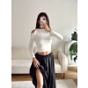 Omuz Aksesuar Crop - BEYAZ