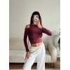 Omuz Aksesuar Crop - BORDO