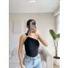 Omuz Aksesuar Crop - SİYAH