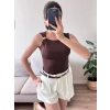 Omuz Aksesuar Halter Crop - KAHVE