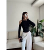 Omuz Burgu Crop - SİYAH