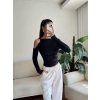 Omuz Burgu Crop - SİYAH