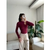 Buzzy Kumaş Damla Bodysuit- BORDO