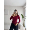 Omuz Dekolte Crop - BORDO
