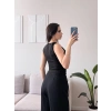 Omuz Gold Toka Kolsuz Crop - SİYAH