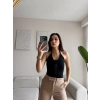 Ön Bağcıklı Boyun Askılı Bodysuit - SİYAH