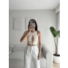Ön Bağcıklı Kuşgözü Crop - BEJ