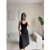 Ön Drapeli Askılı Elbise