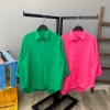 Oversize Basic Gömlek-YEŞİL
