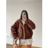 Oversize Basic Kapüşonlu Ceket