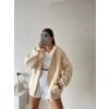 Oversize Basic Unisex Hırka-BEJ