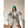 Oversize Basic Unisex Hırka-GRİ