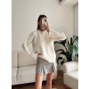 Oversize Bisiklet Yaka Kazak - BEJ