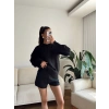 Oversize Bisiklet Yaka Kazak - SİYAH