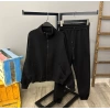 Oversize Cep Detay Unisex Hırkalı Eşofman Takımı-SİYAH