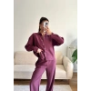 Oversize Gömlek & Pantolon Takım - BORDO