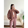 Oversize Gömlek & Pantolon Takım - KAHVE