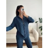 Oversize Gömlek & Pantolon Takım - LACİVERT