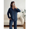 Oversize Gömlek & Pantolon Takım - LACİVERT