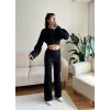 Oversize Kazak & Pantolon Triko Takım - SİYAH