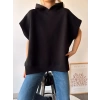 Oversize Kolsuz Kapüşonlu Unisex Sweat-SİYAH