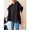 Oversize Kolsuz Kapüşonlu Unisex Sweat-SİYAH