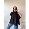 Oversize Kolsuz Kapüşonlu Unisex Sweat-SİYAH