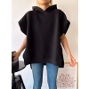 Oversize Kolsuz Kapüşonlu Unisex Sweat-SİYAH