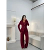 Oys Kumaş Düğmeli Takım - BORDO