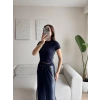 Oys Kumaş Yan Simli İkili Takım - LACİVERT