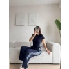 Oys Kumaş Yan Simli İkili Takım - LACİVERT